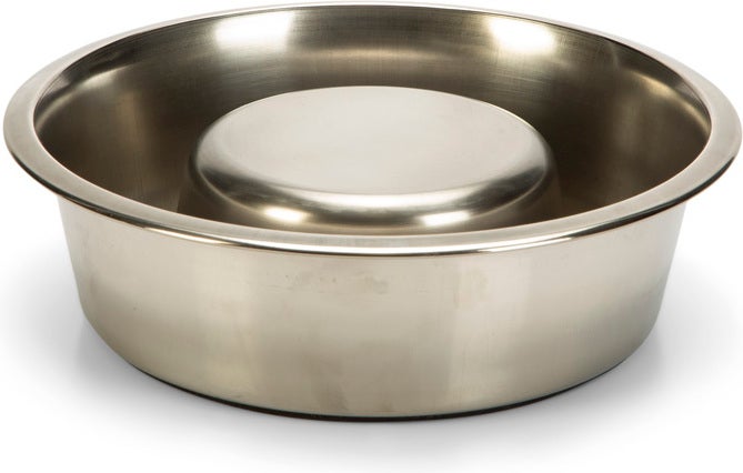 Beeztees hondenvoerbak anti-schrok zilver 1700 ml D 25 H 7,3 cm