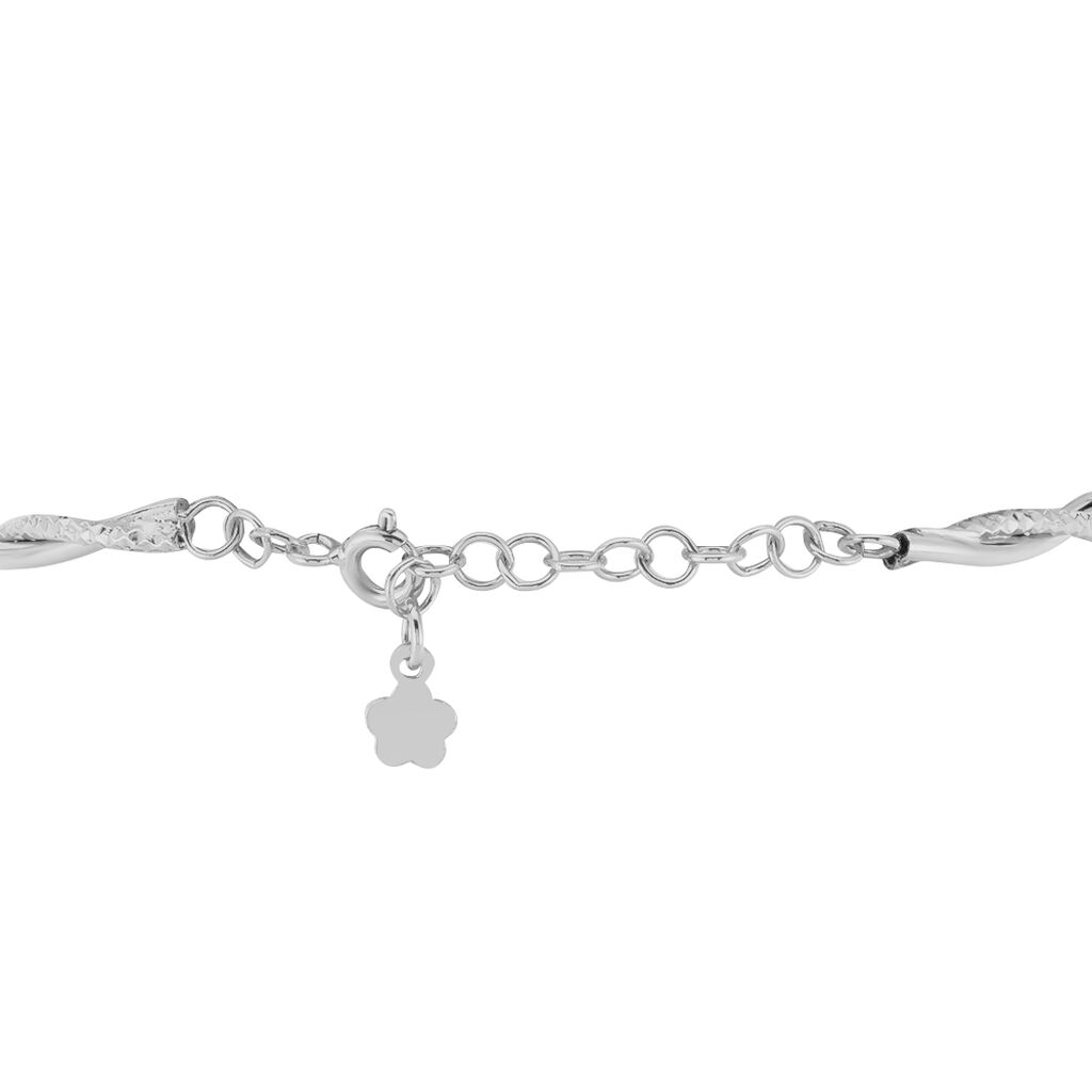 Bracelet Abie Torsade Argent Blanc