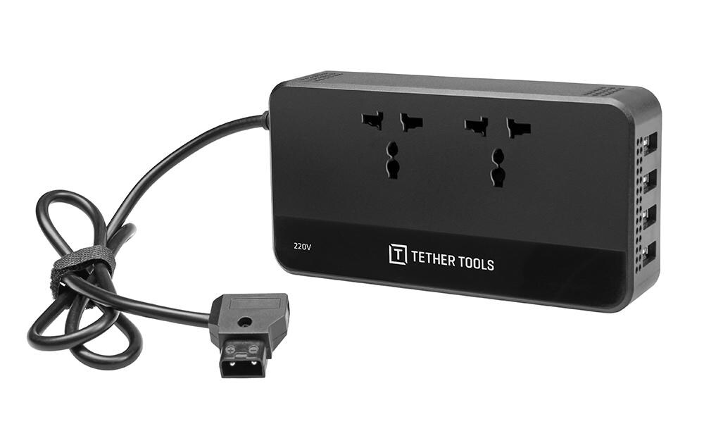 Adapter ONsite D-Tap zu AC-Netzteil<br>Vier Schnellauflade-USB-Buchsen