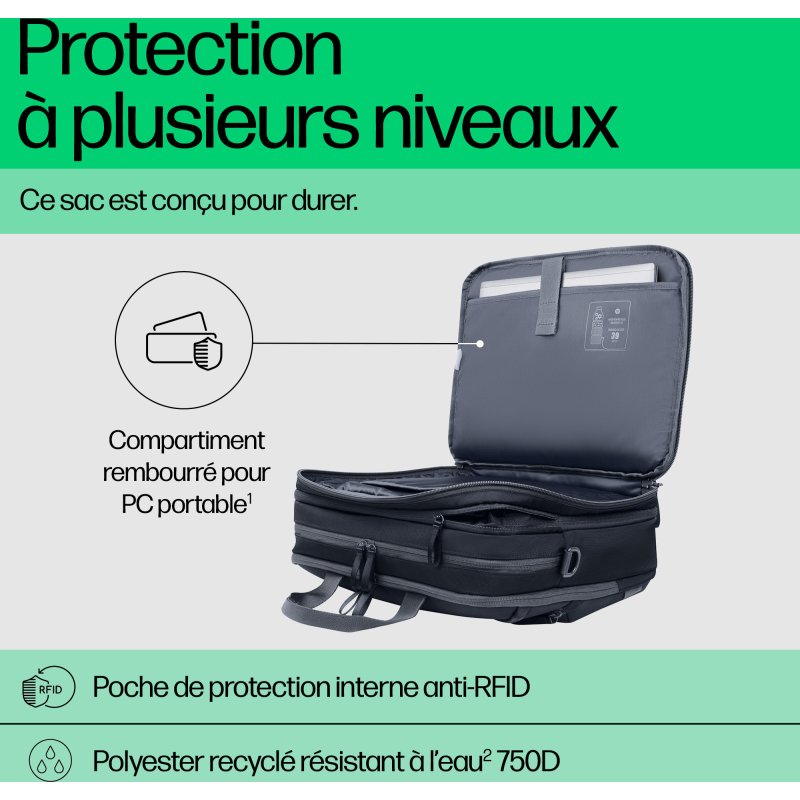 HP Sac pour ordinateur portable Travel Plus 15 litres 14 pouces