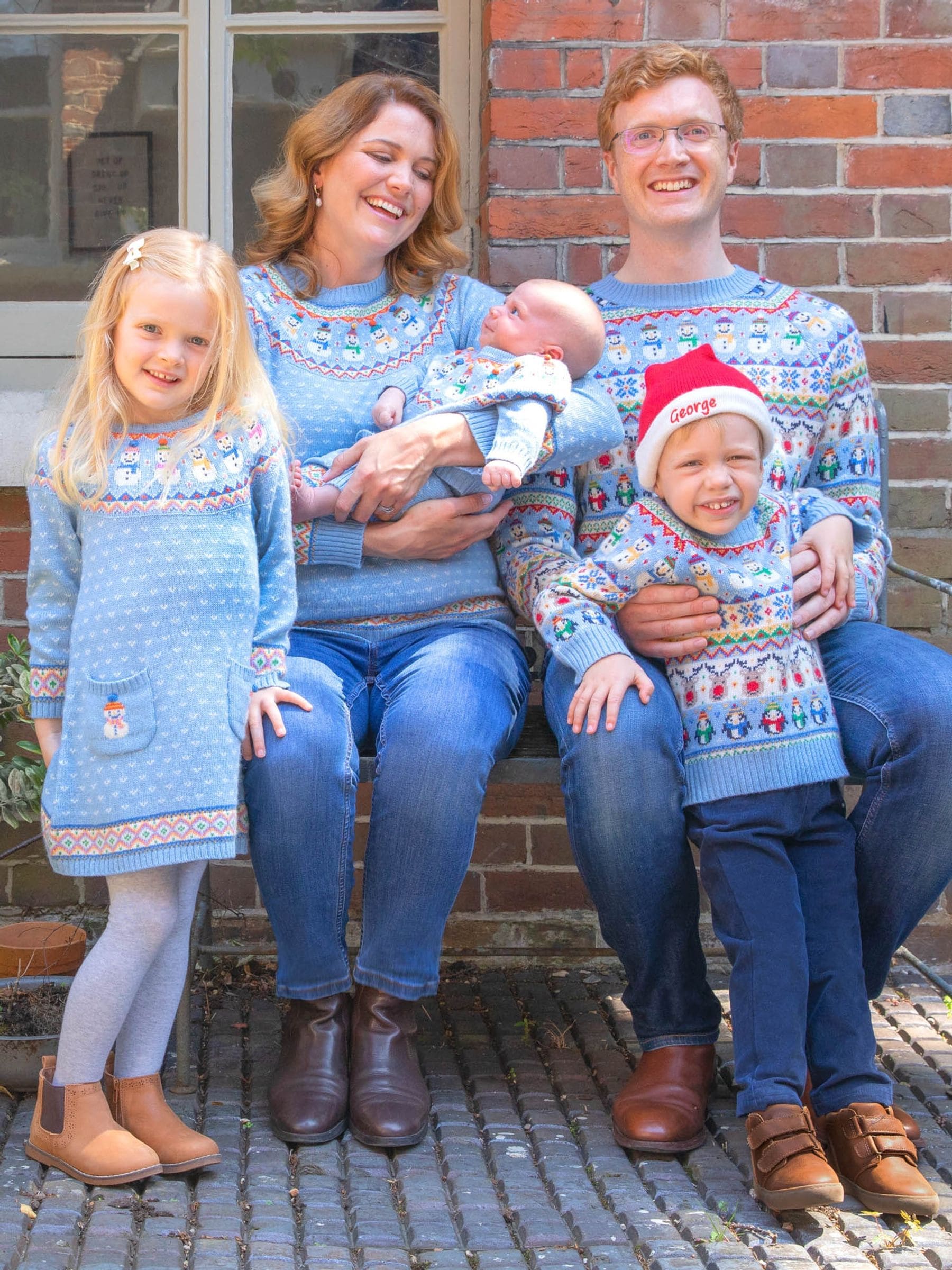 JoJo Maman Bébé gebreide jurk met sneeuwpop en Fairisle-patroon