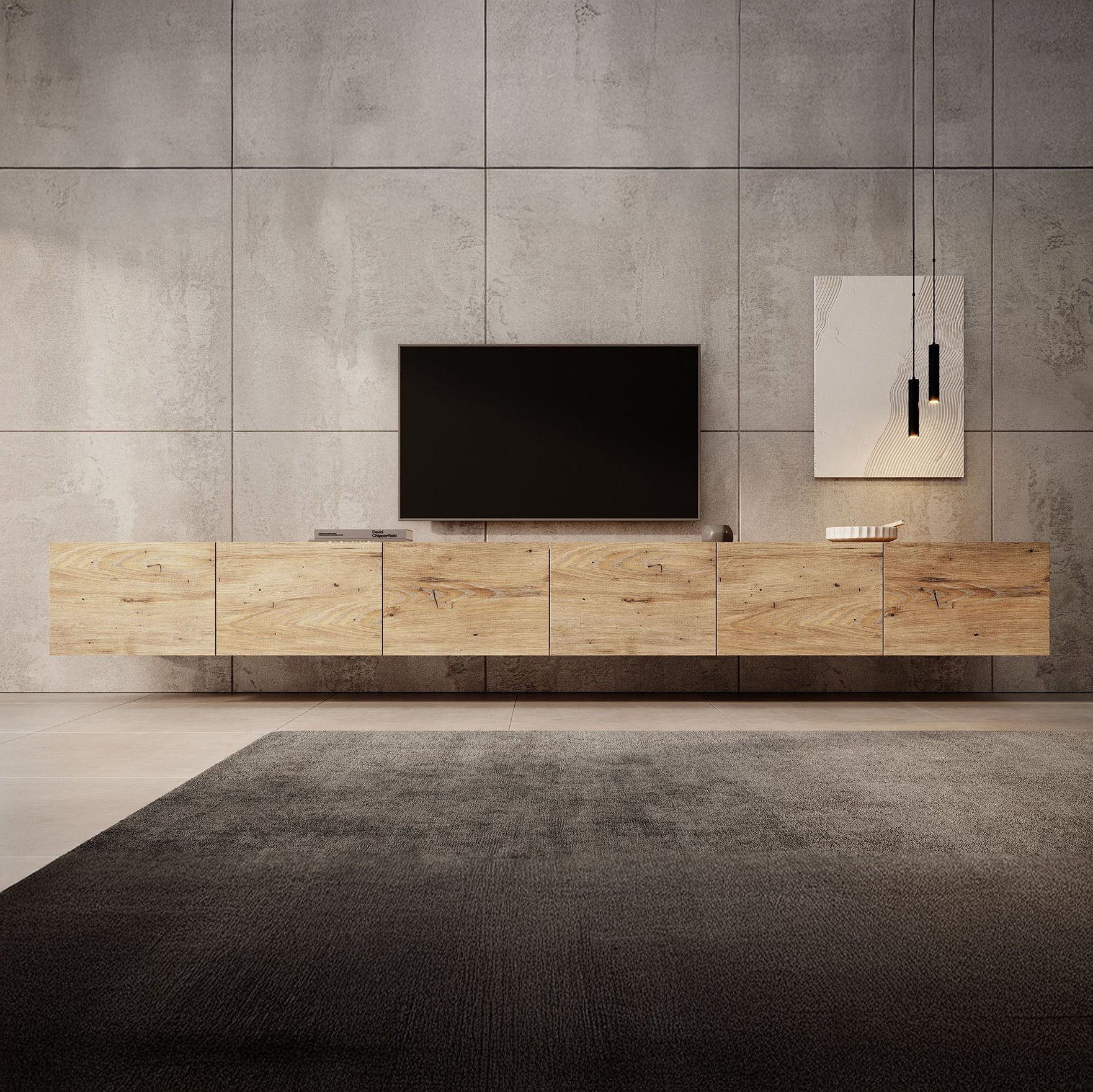 Calabas - TV-Meubel met 6 deuren - Kastanje - 300x43x37 cm