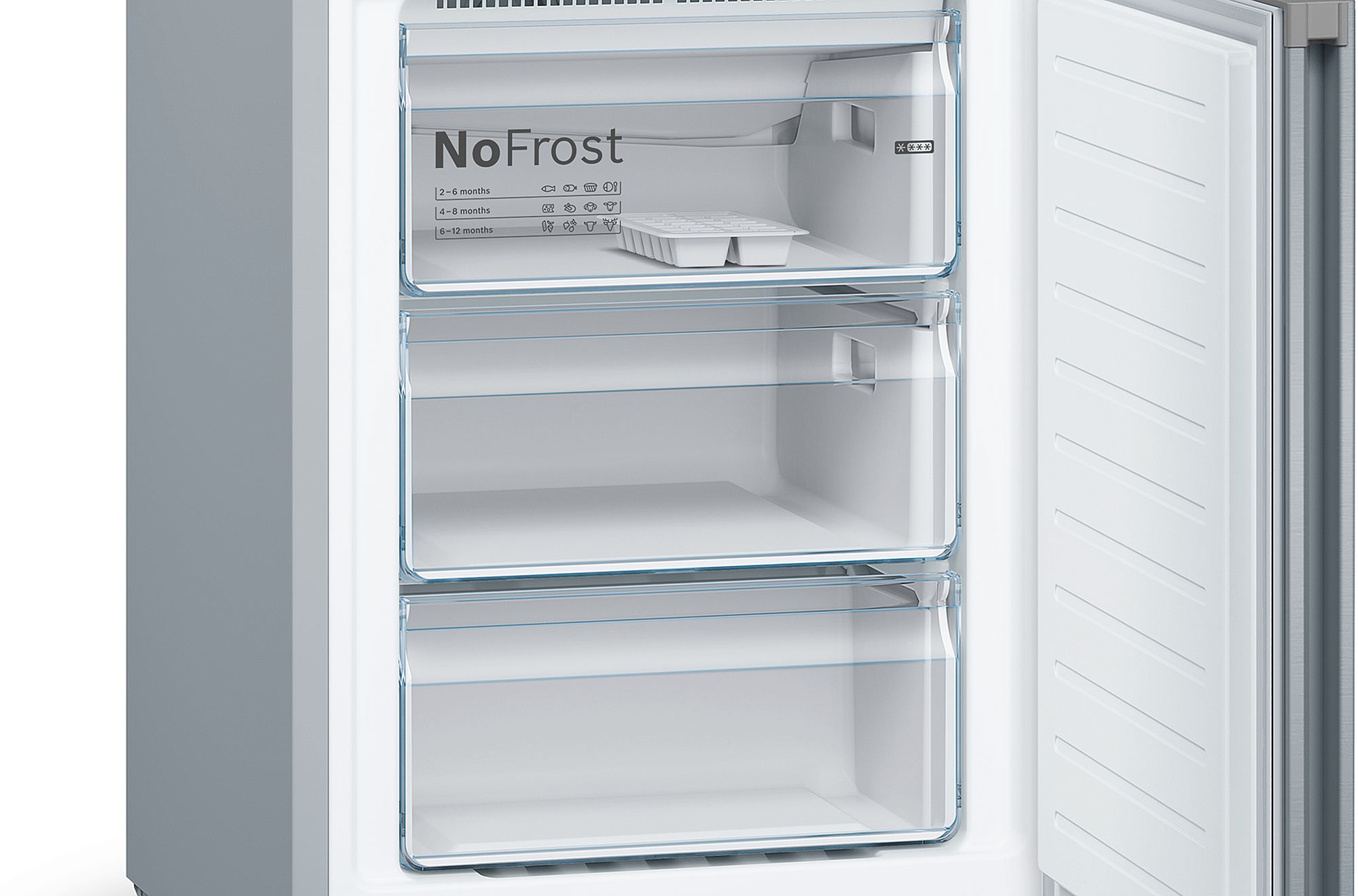 Refrigerador Combinado Independente Série 4, 186 x 60 cm, Aço Inoxidável Resistente a Impressões Digitais, KGN366ICF