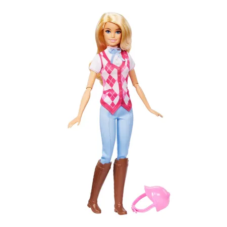 Barbie Mysteries: Das geheimnisvolle Pferdeabenteuer“ Barbie Malibu“ Puppe mit Reitkleidung und Zubehör