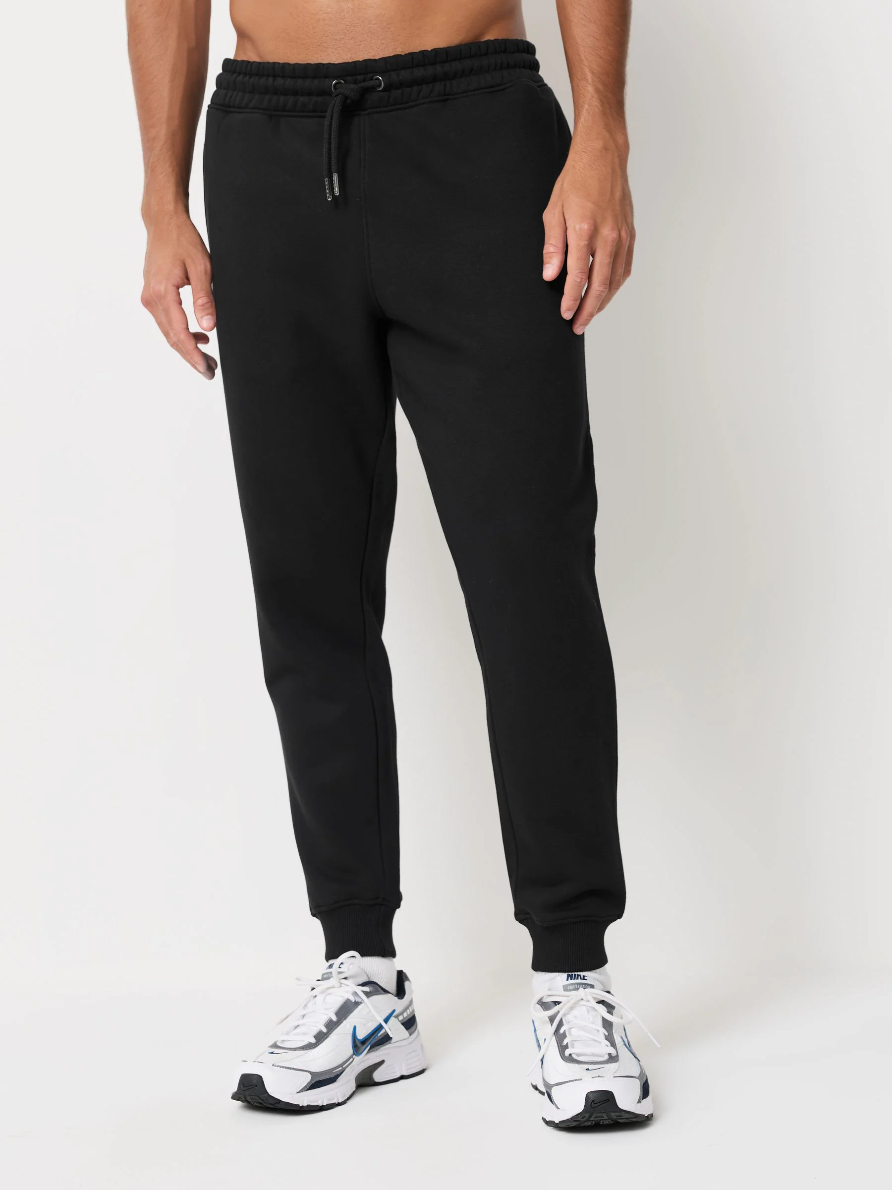 Zwart/marineblauw/grijs - Verpakking van 3 slim-fit jersey joggingbroeken met hoog katoengehalte