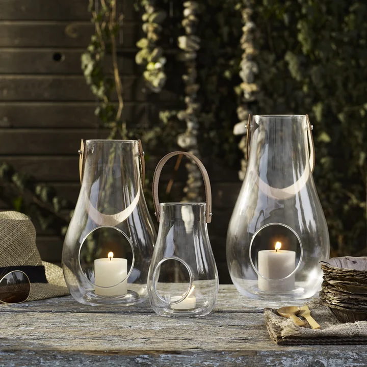 Holmegaard - Design with light Laterne (2er-Set) H 16 cm   25 cm, smoke