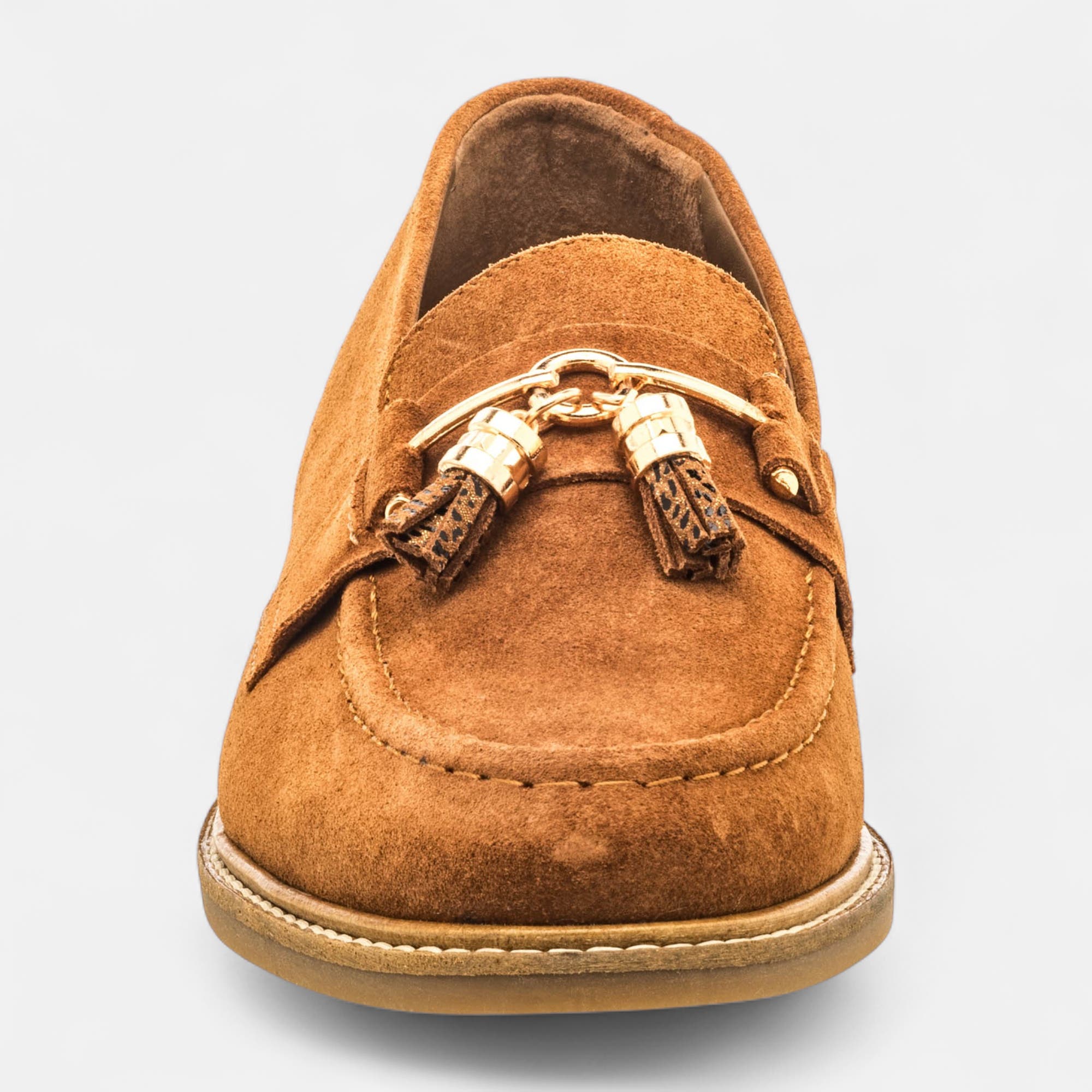 Mocassins Femme en cuir cognac