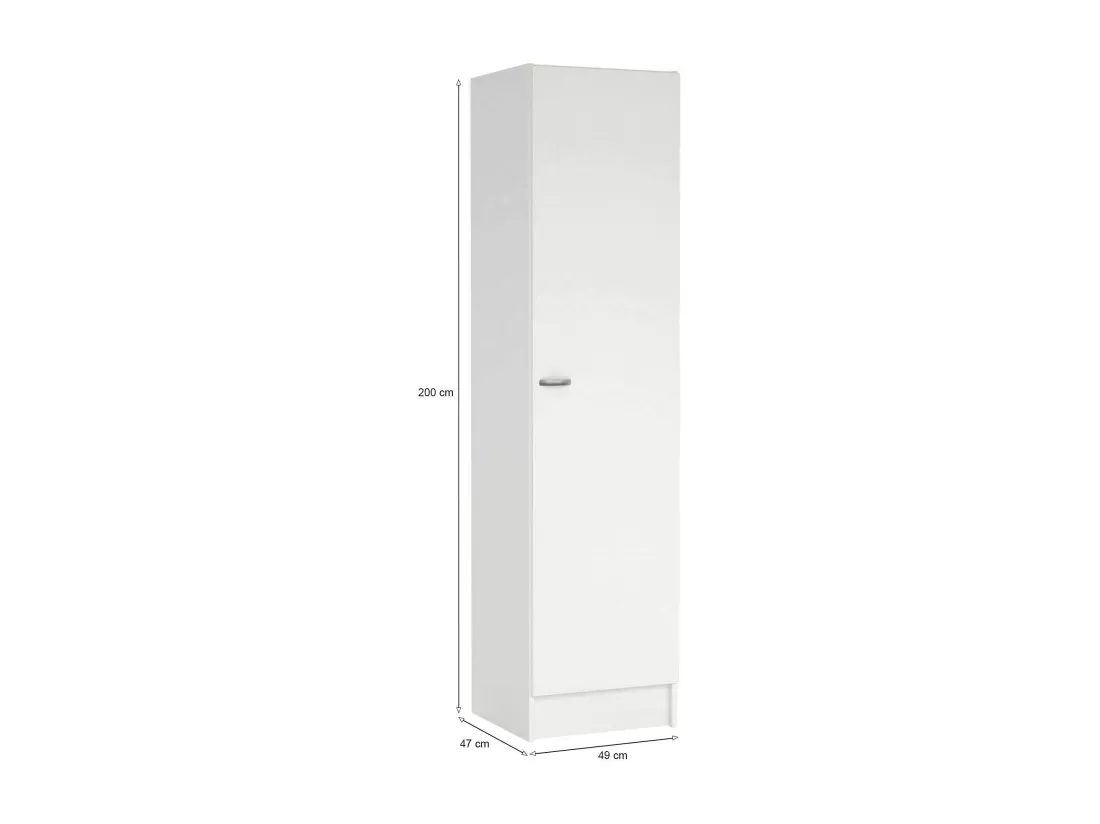 Grande Garde-robe Airone, Meubles de chambre, Penderie de plain-pied, Placard à vêtements, 49x47 h200 cm, Blanc