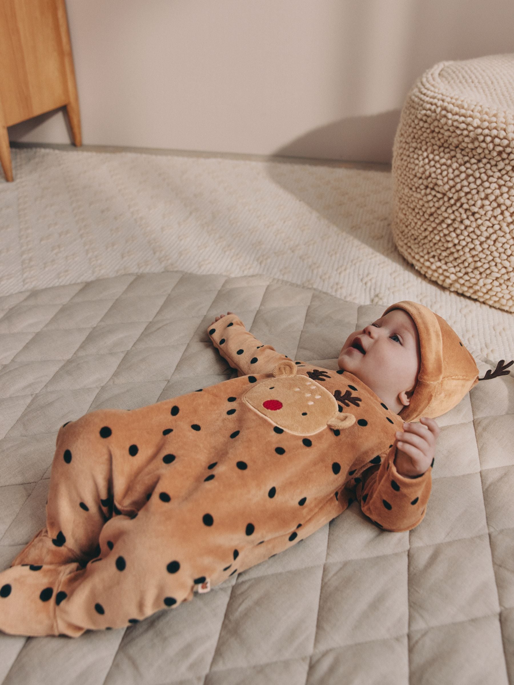 Bruin rendier - Baby kerst verkleed pyjama (0mnd -2jr)