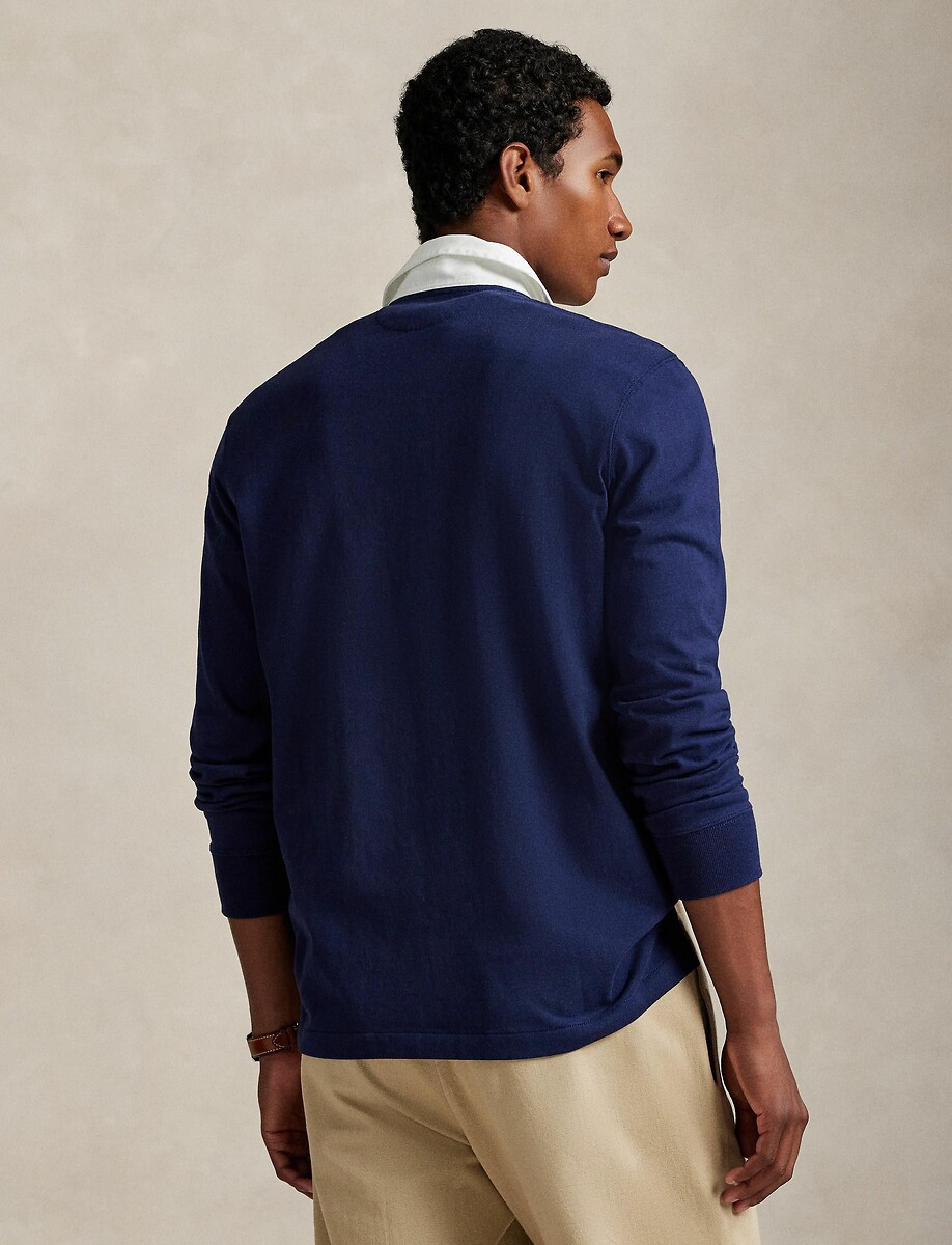 POLO RALPH LAUREN<br>Camisa polo de manga comprida em malha de algodão
