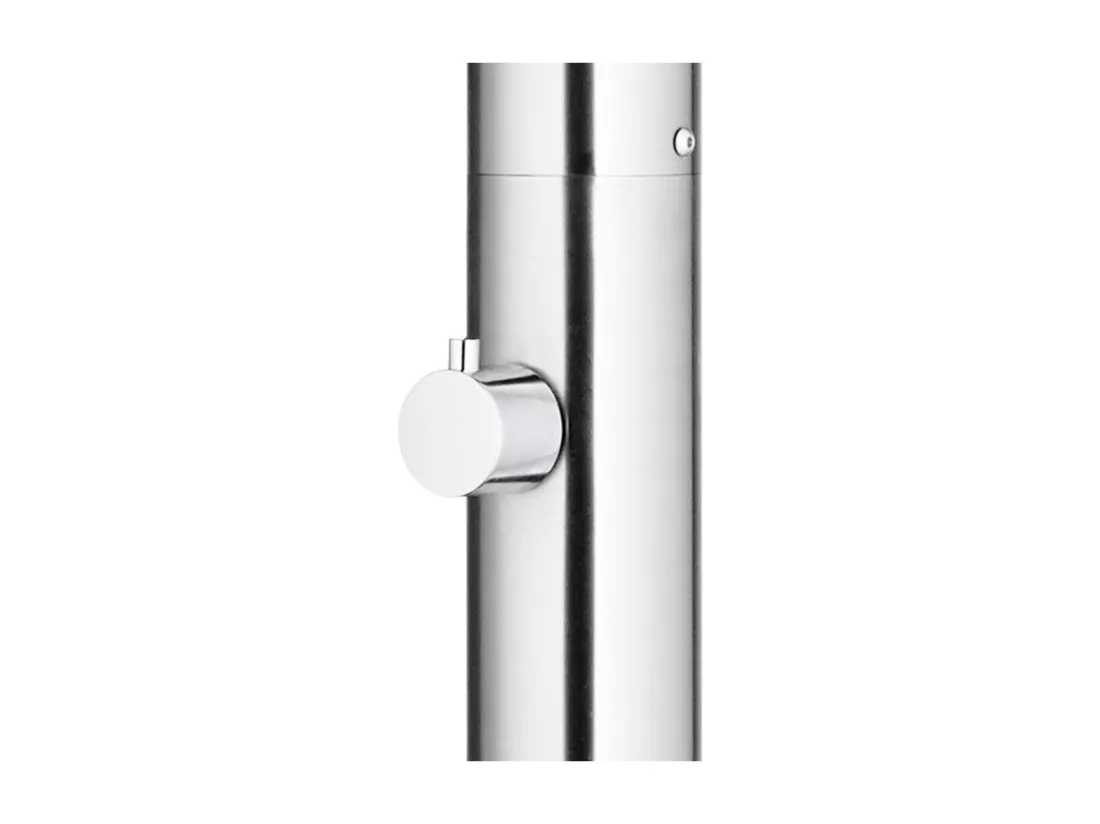 Prolenta Premium - Douche de jardin avec base gris 220 cm Acier inoxydable