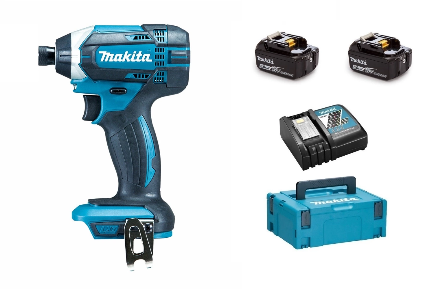 Makita DTD152RTJ 18V Li-Ion accu slagschroevendraaier set (2x 5.0Ah accu) in Mbox