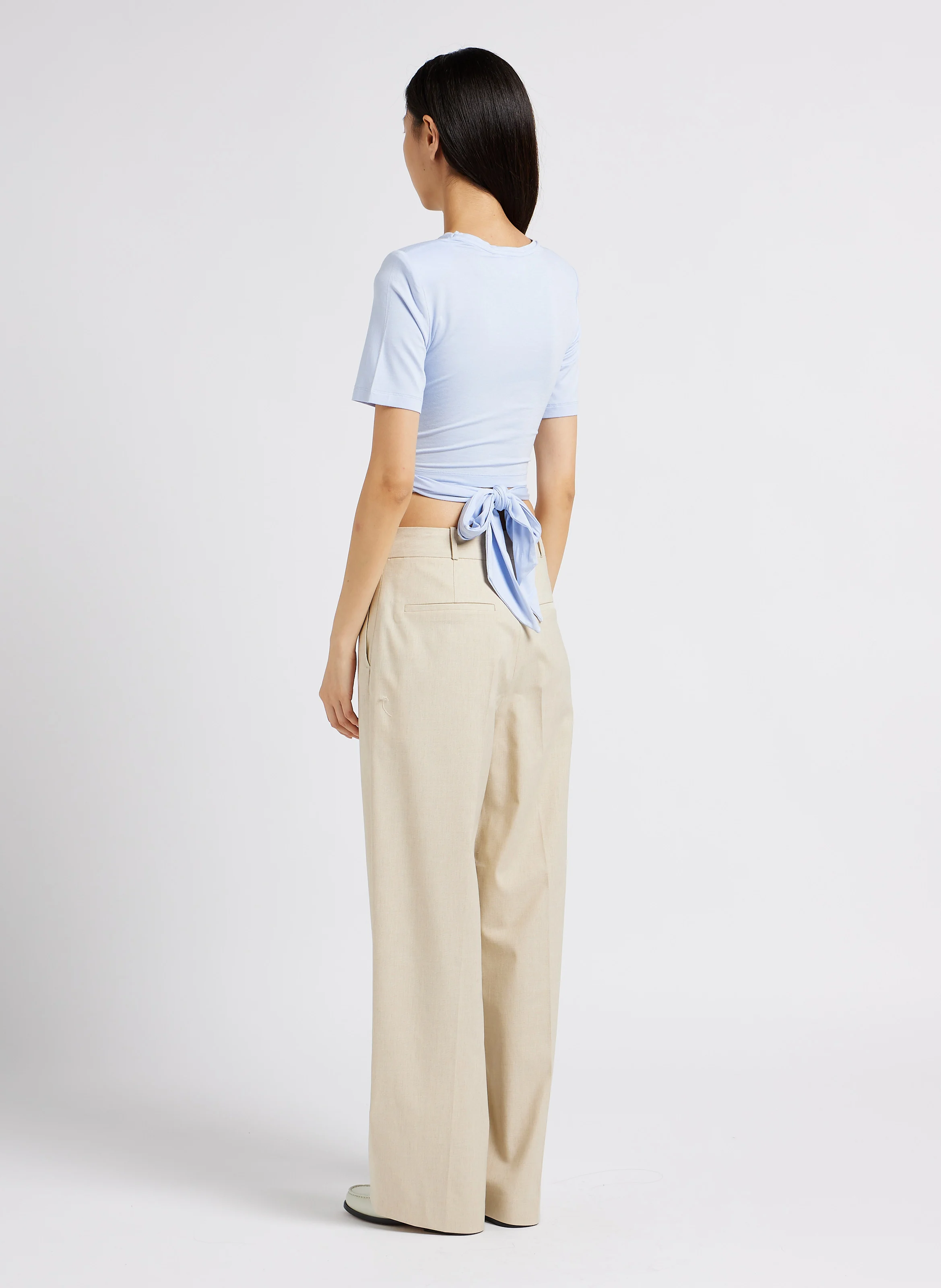 JONA - Pantalon large à pinces | Beige