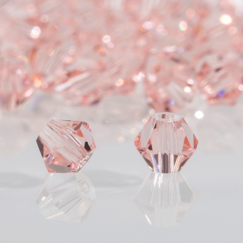 (200er Set) 3mm Schimmernde Glas Perlen DIY Bastel Schmuck Zwischenperle für Armband / Kette - Rosa