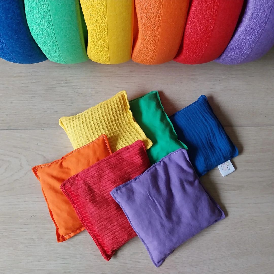 Pit and play pittenzakken - regenboog lichtgroen