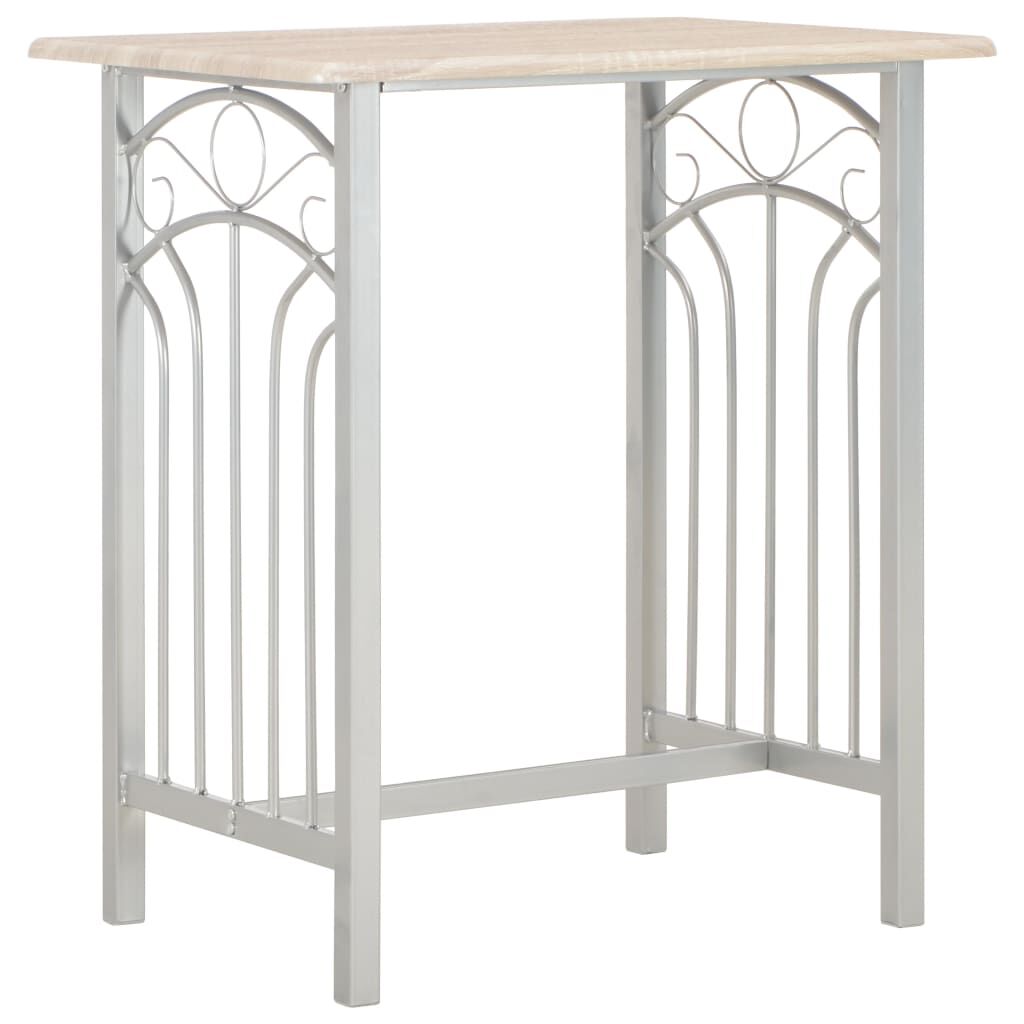 vidaXL 3-delige barset, hout en staal