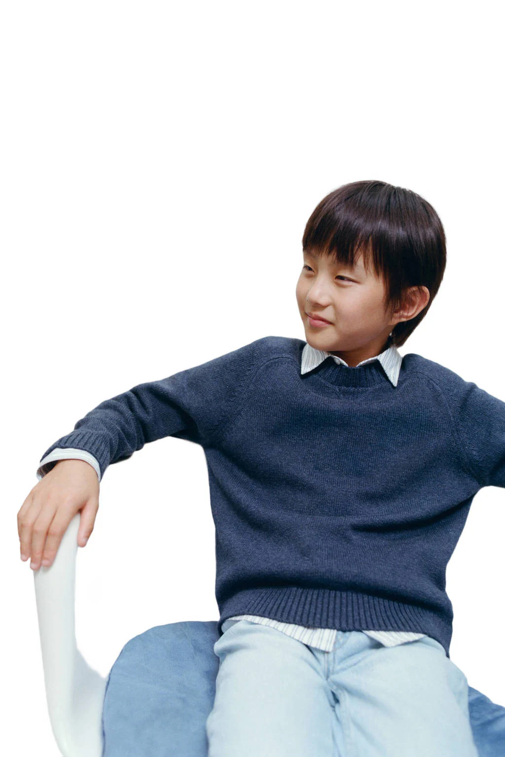 Mango Kids trui gebreid donkerblauw