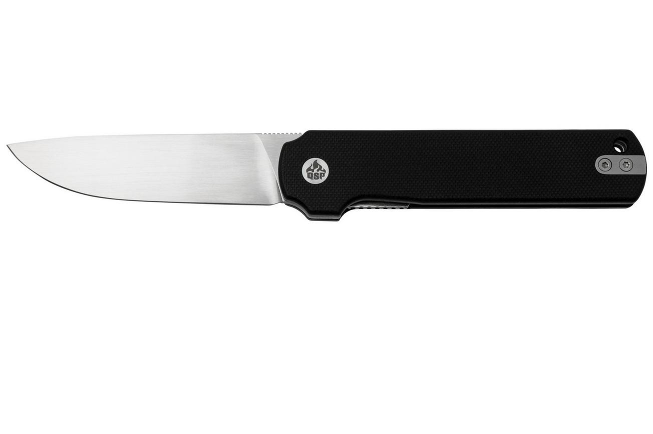 QSP Knife Lark QS144-A, Black G10, Satin 14C28N, zakmes