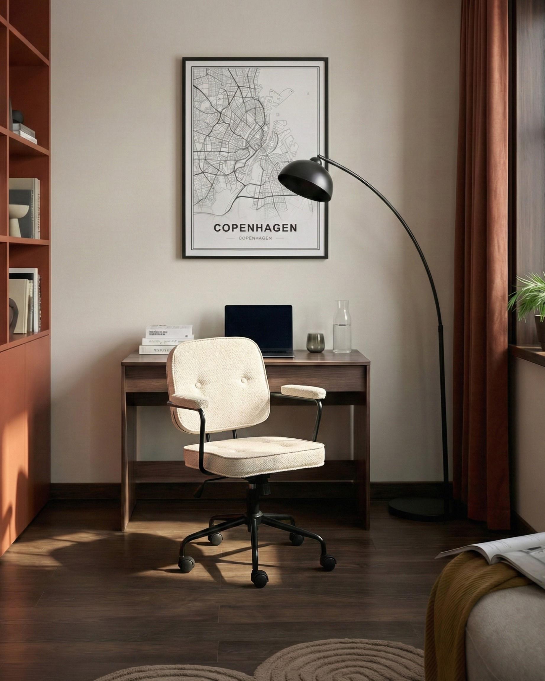 Bureaustoel PAWNEE Stof Lichtbeige