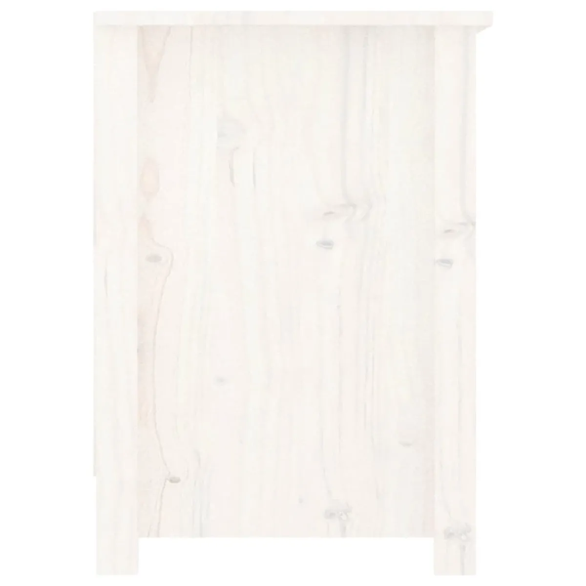 vidaXL Meuble TV - Blanc Bois de Pin Massif