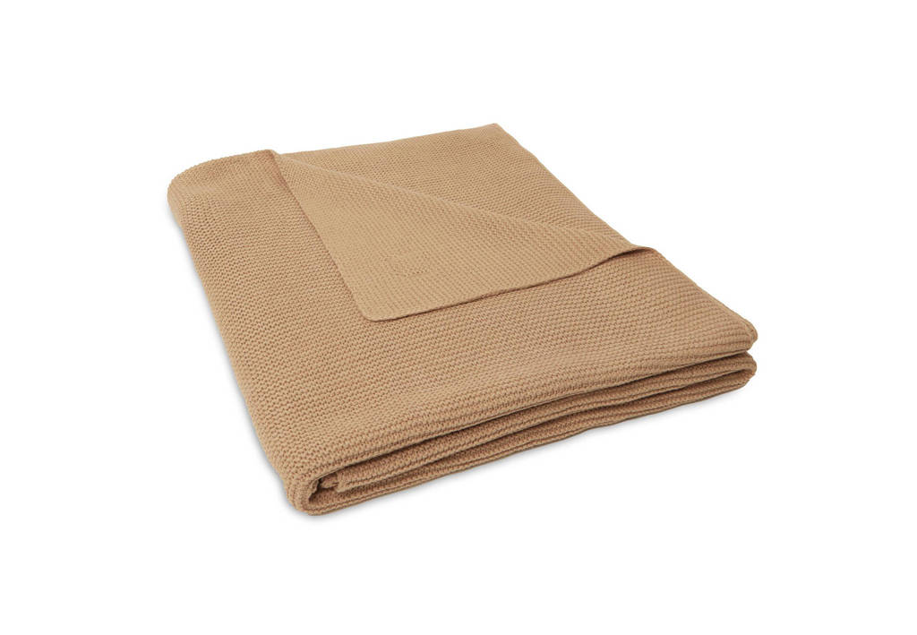 baby ledikantdeken 100x150cm Basic Knit Biscuit
