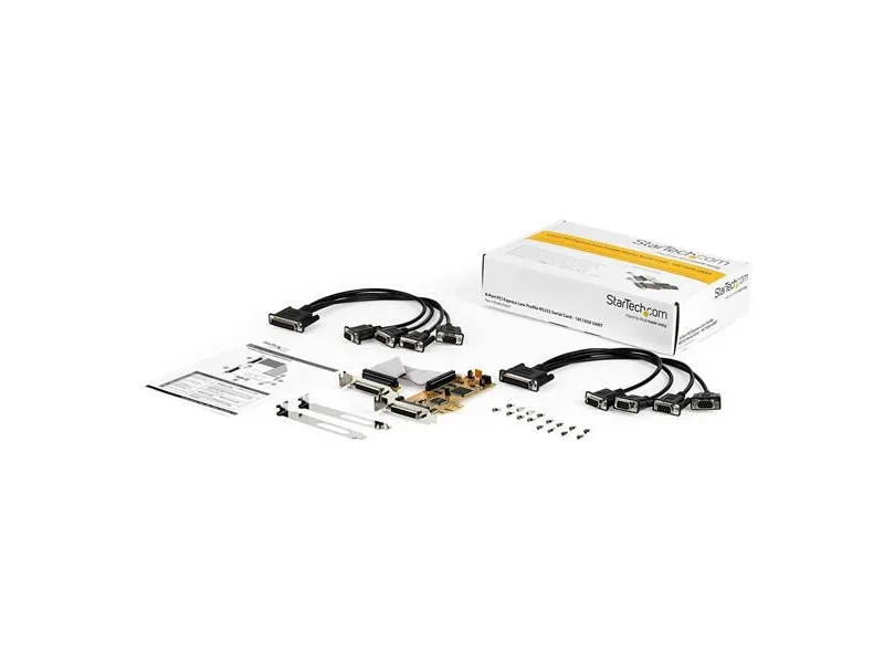StarTech.com 8-Port PCI Express RS232 Serial Adapter Card, PCIe RS232 Serial Card, 16C1050 UART, Low Profile Serial DB9 Controller/Expansion Card, 15kV ESD Protection, Windows/Linux - Full Profile Bracket Incl - Seriel adapter - PCIe lavprofil - RS-2