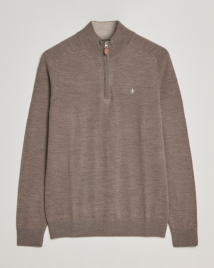 Morris John Merino Half Zip Light Brown
