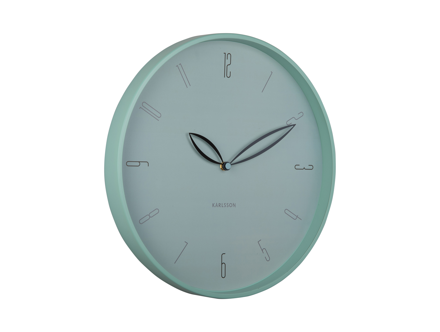 Wall clock Petals misty blue