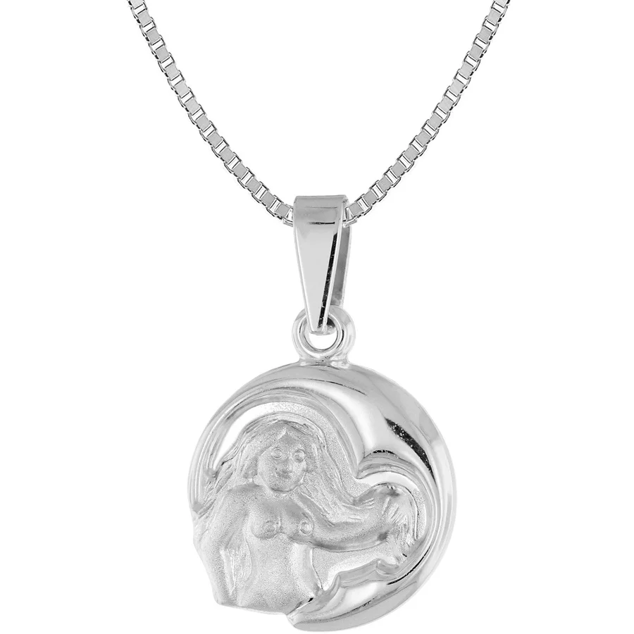 trendor Jungfrau Sternzeichen mit Halskette 925 Silber Ø 15 mm silver