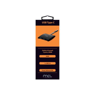 MCL Samar - station d'accueil USB Type C 3 ports - USB-A - HDMI - charge PD