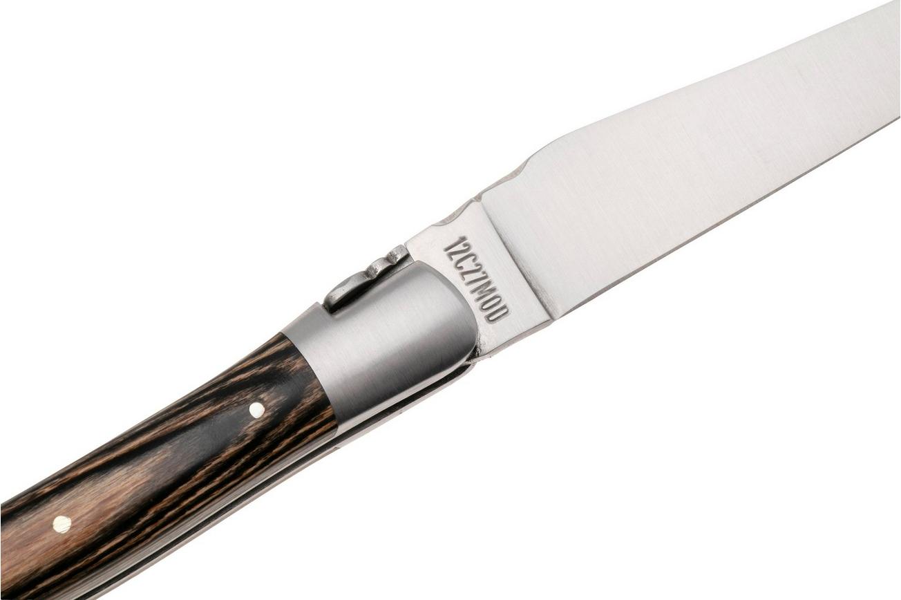 Laguiole en Aubrac Brown Pakkawood, Matt Bolsters, zakmes, 12 cm