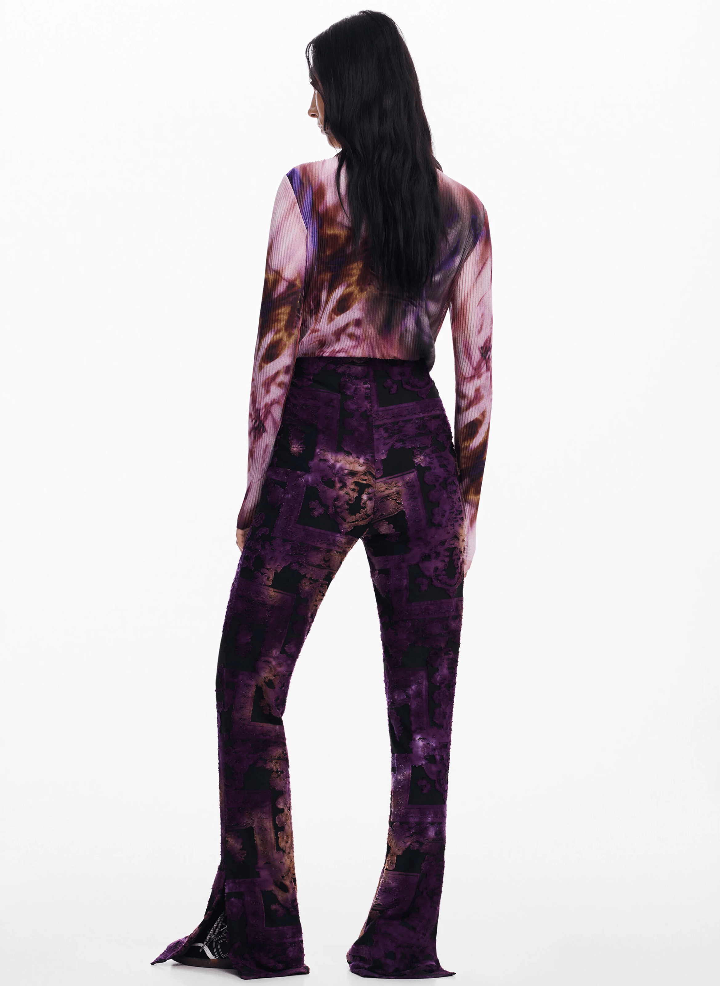 Pantalon flare imprimé | Bleu