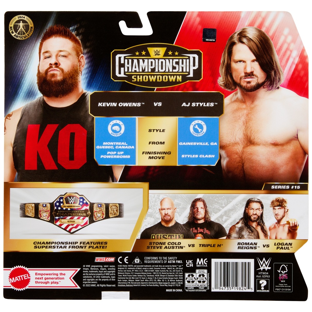 WWE Championship Showdown: Kevin Owens vs. AJ Styles – Actionfiguren-Doppelpack