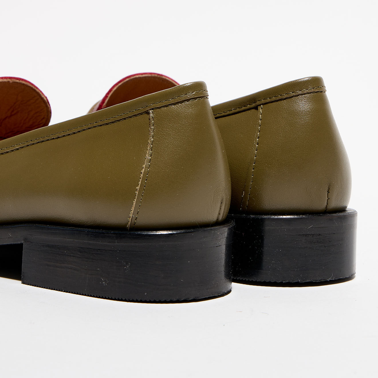 Apologie Mocassins en Cuir Juliette vert/bordeaux
