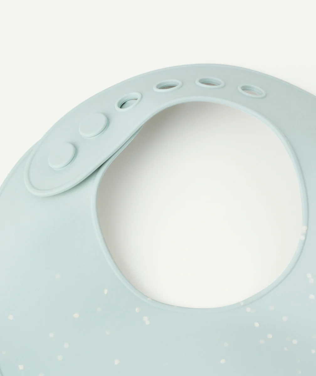 LASSIGLOT 2 BAVOIRS EN SILICONE BLEU ET BLANC