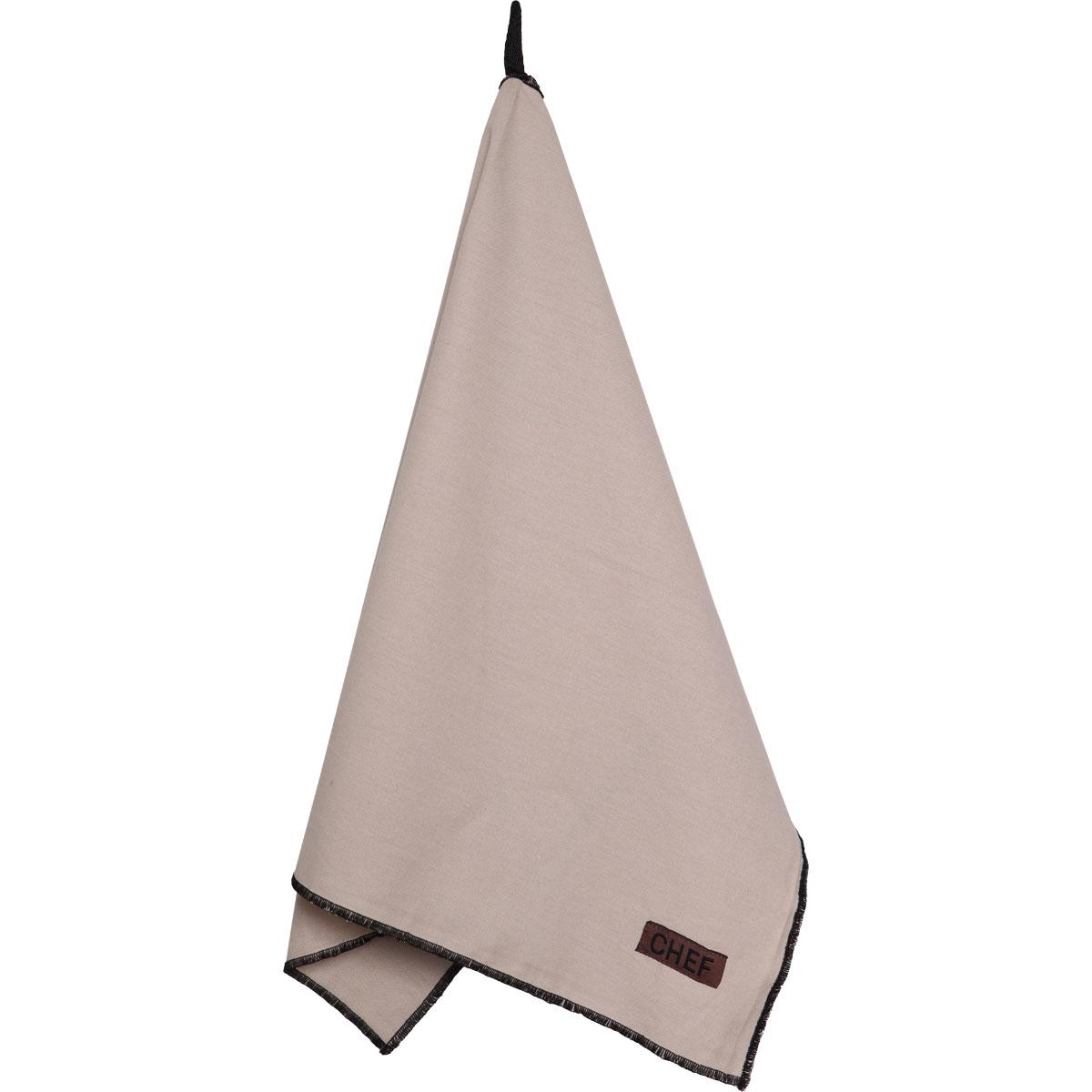TORCHON CHEF BLACK LINE 50X70CM COTON BEIGE