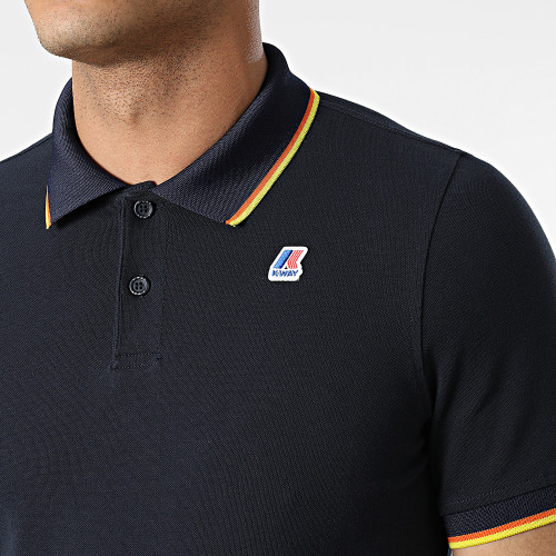Polo A Manches Courtes Vincent Total Contrast K111NXW Bleu Marine