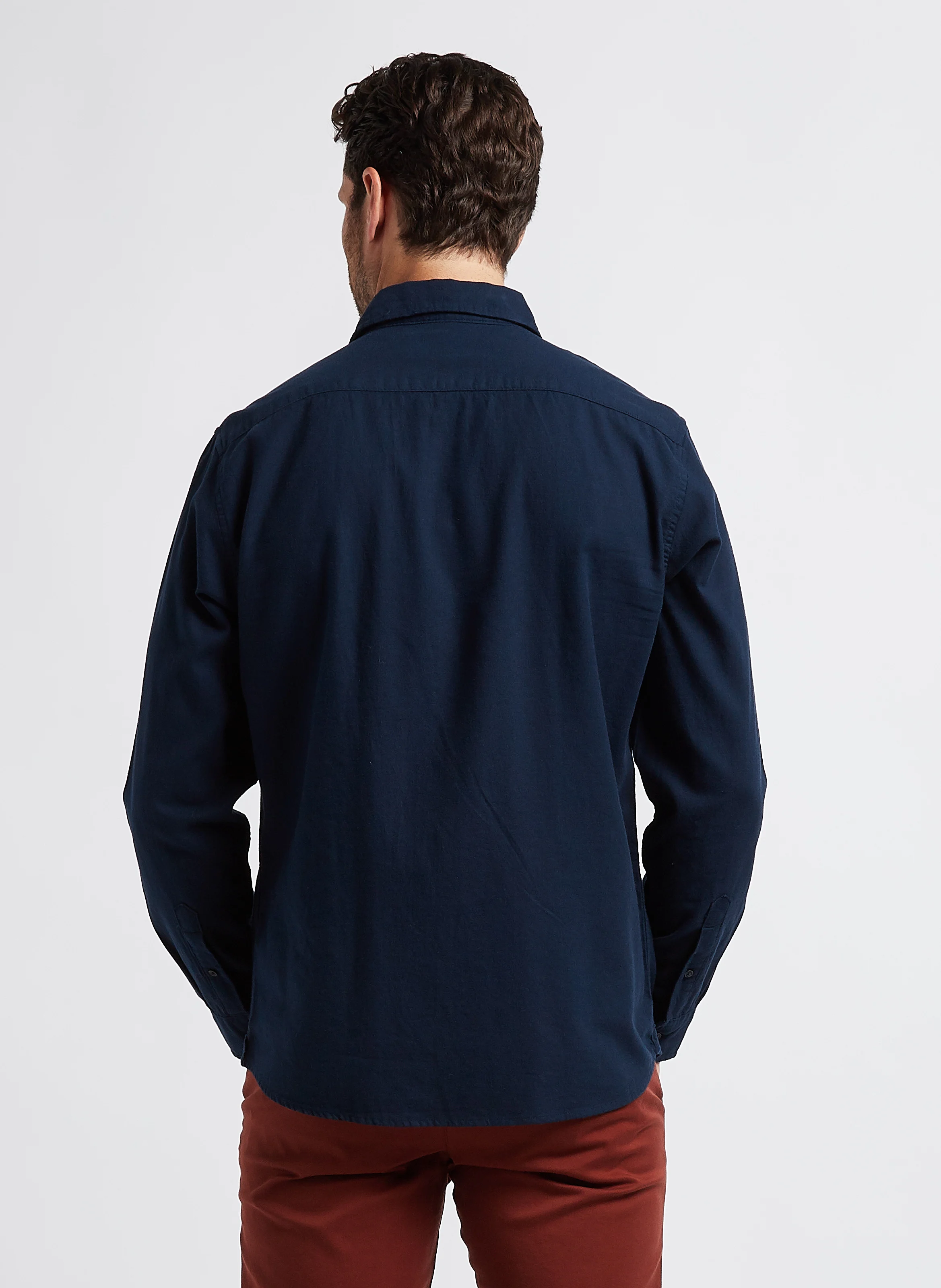Chemise droit col classique en coton | Bleu