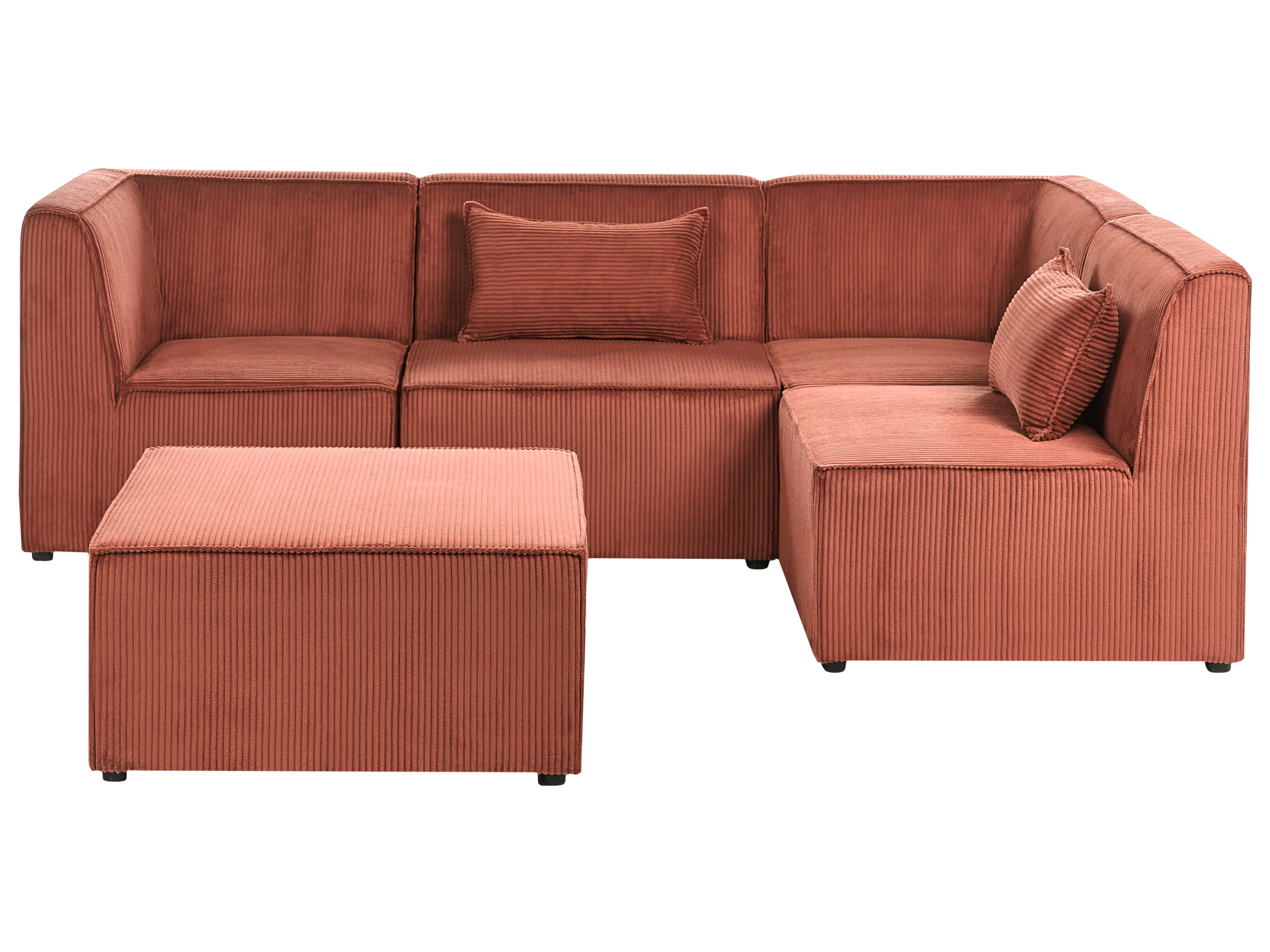 Modulaire hoekbank 4-zits LEMVIG Corduroy Goudbruin linkszijdig