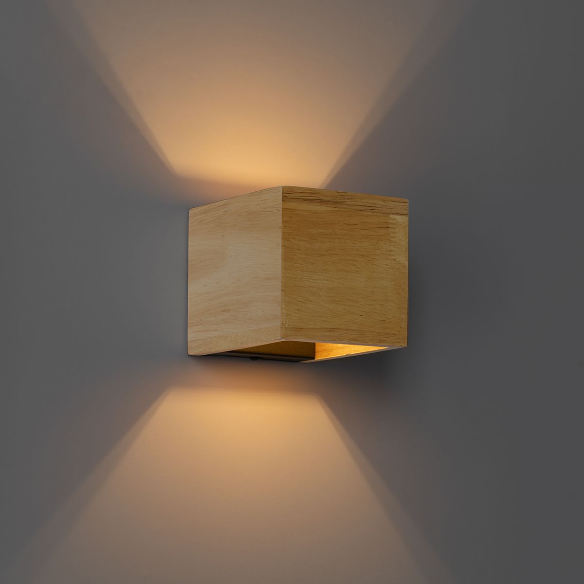 Smart wandlamp eiken hout incl. Wifi G9 - Transfer