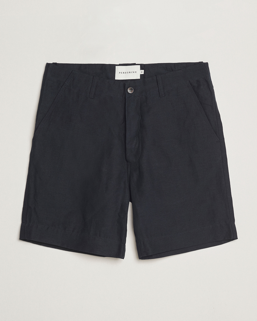 Peregrine Grange Linen Shorts Navy