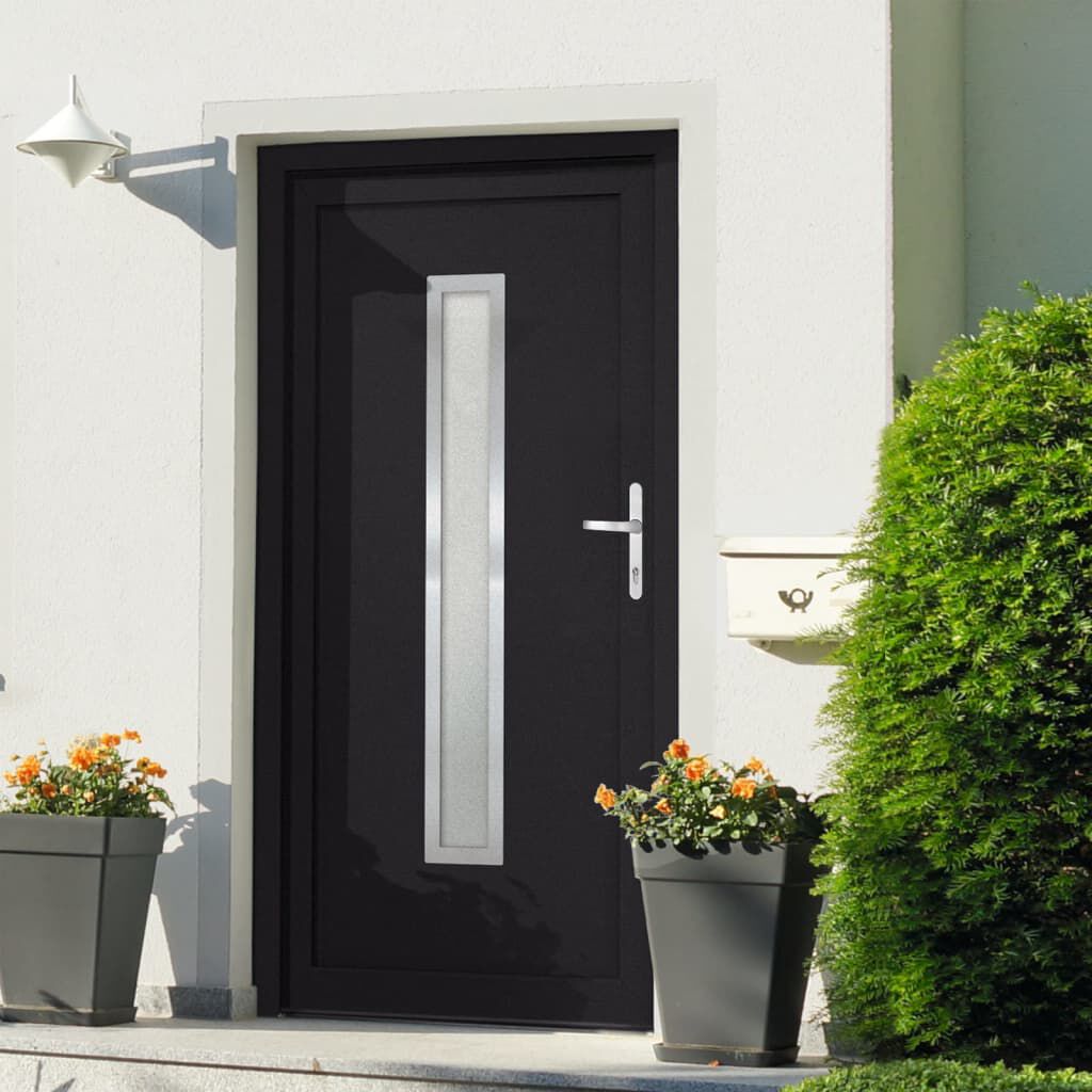 vidaXL Voordeur, Antraciet, 98x208 cm, PVC