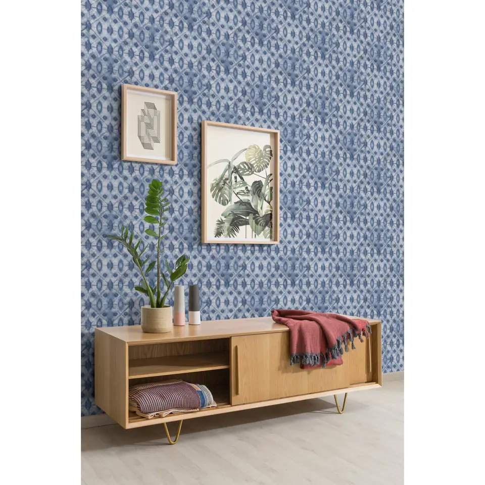 Dutch Wallcoverings - Myriad Meridian blauw - 0,53x10,05m