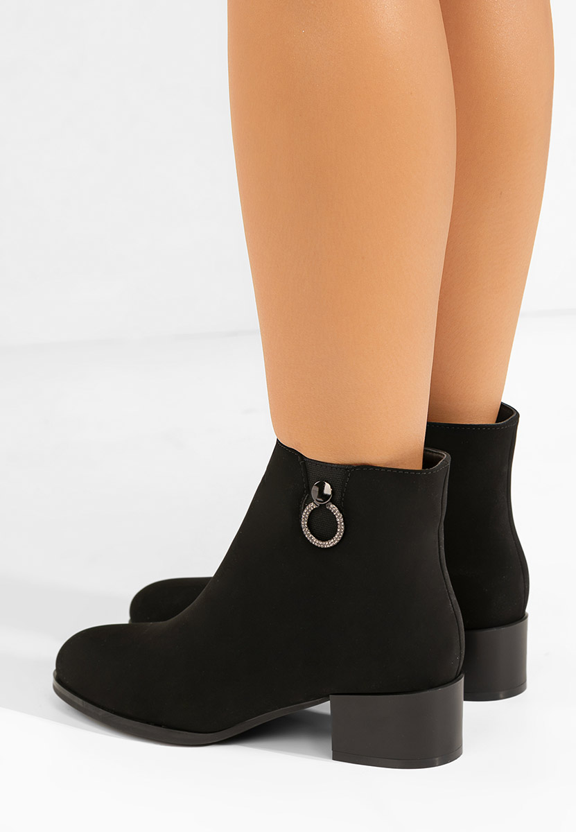 Bottines à gros talon noires Dionisa