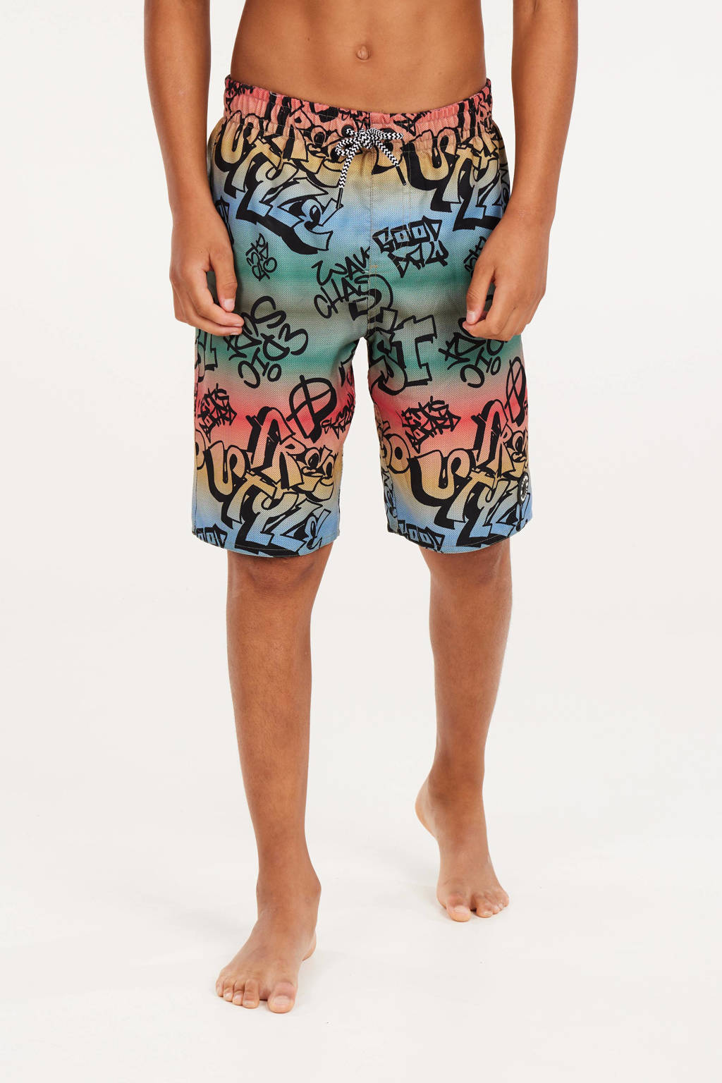 zwemshort PRTNIO JR groen/blauw/rood/geel