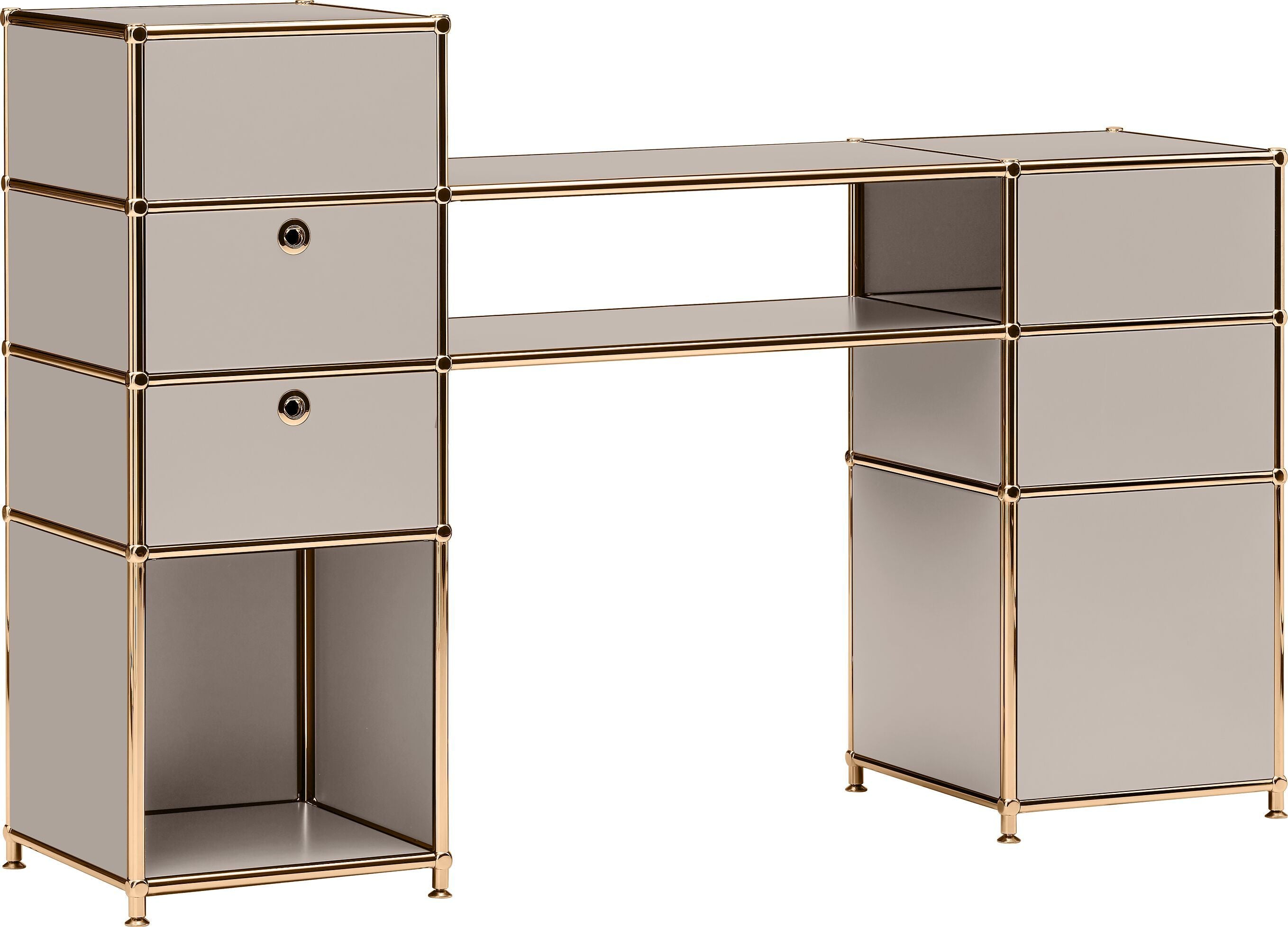 FLEXCUBE Schreibtisch - Taupe / B: 152.0 cm x T: 40.0 cm x H: 100.0 cm