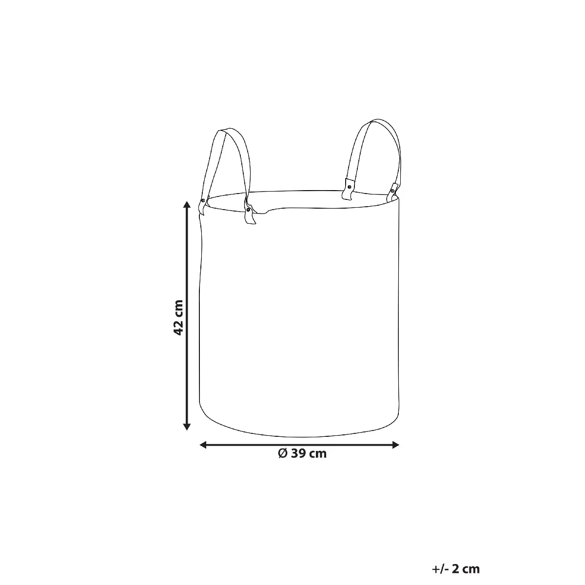 Beliani Panier ICHKA en coton blanc et noir