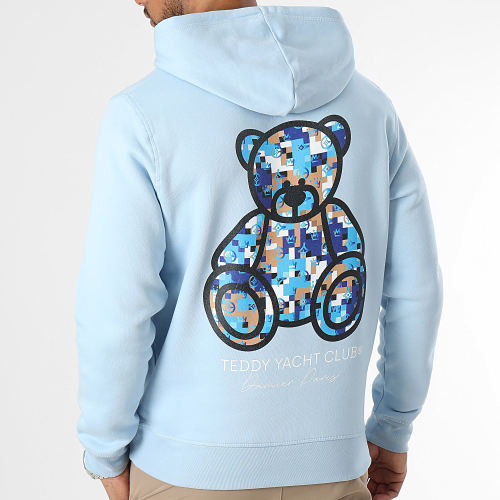 Sweat Capuche Damier Paris Blue Bleu Clair