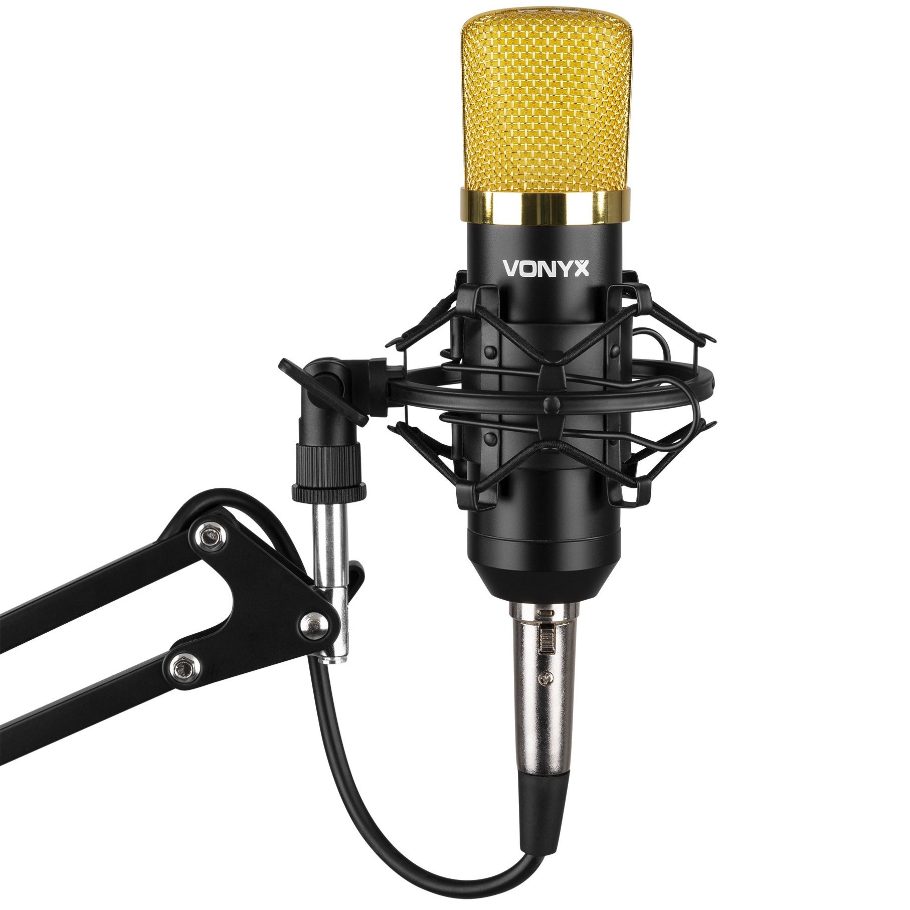 Vonyx CMS400B condensatormicrofoon met broadcast arm en popfilter