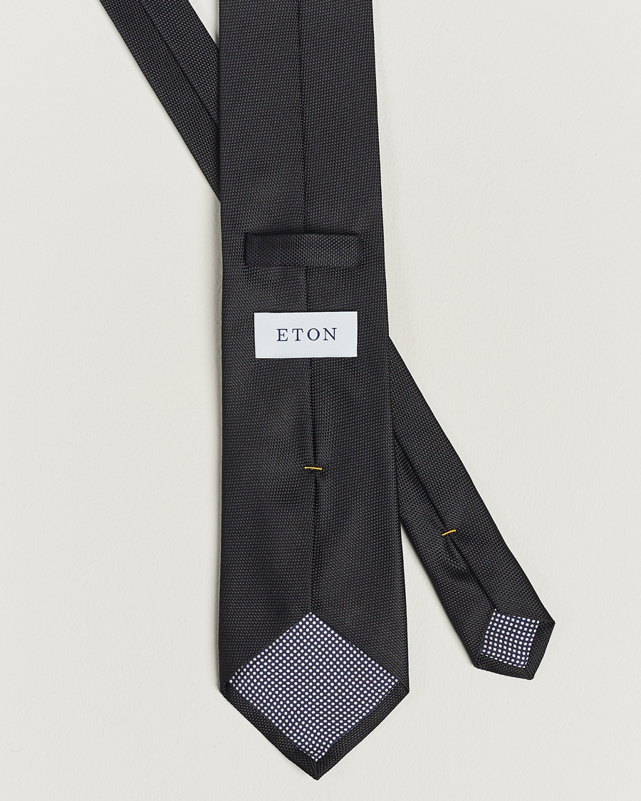 Eton Silk Basket Weave Tie Faded Black